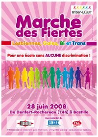 Affiche de la Gay Pride 2008 à Paris