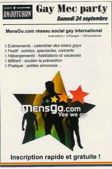 Affiche Gay Mec Party by MensGo