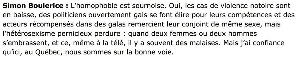 Simon Boulerice évoque l'homophobie